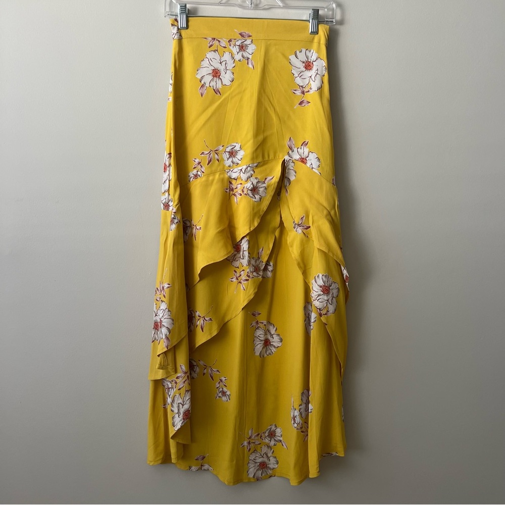 Flynn Skye yellow floral high low skirt
